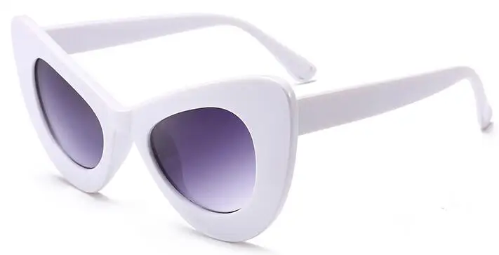 white gray Винтажные черные негабаритные Солнцезащитные очки женские Роскошные брендовые Модные бабочки кошачий глаз большие тени очки знаменитостей Рианны - Цвет линз: white gray