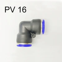 10pcs pv airwater hose and tube push in connector 16mm pneumatic fitting plastic pipe hose quick connector angle adapter
