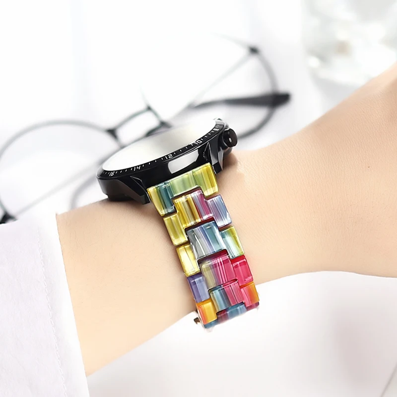 

20mm 22mm Resin Bracelet For HUAWEI Watch GT 2 2e Pro Strap /For Samsung Galaxy 46mm 42mm Active 2 Active 3 Gear S2 Amazfit Pace