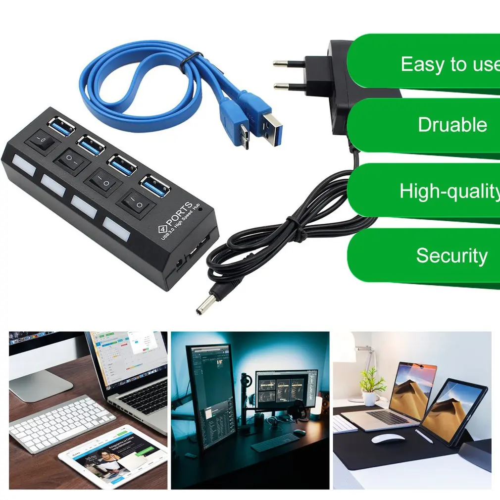 Новейший usb-хаб высокоскоростной 3 0 с раздельными четырьмя портами компактный