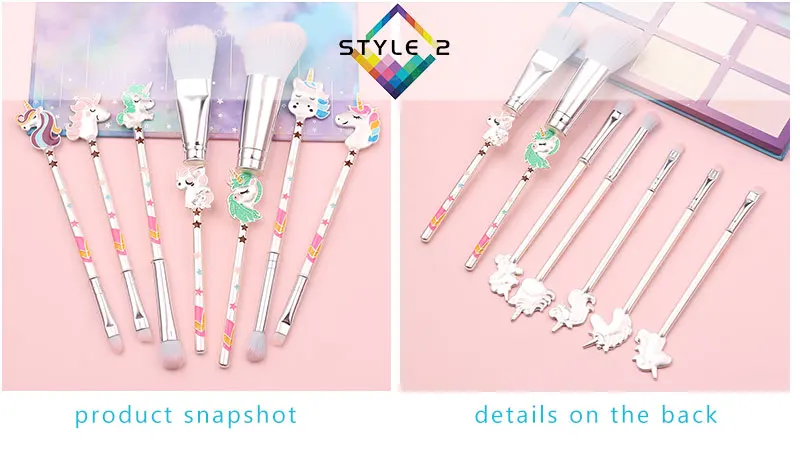 Новейший набор кистей для макияжа с единорогом, тени для век, пудра, румяна, кисть для смешивания, макияж с единорогом, зеркало для макияжа