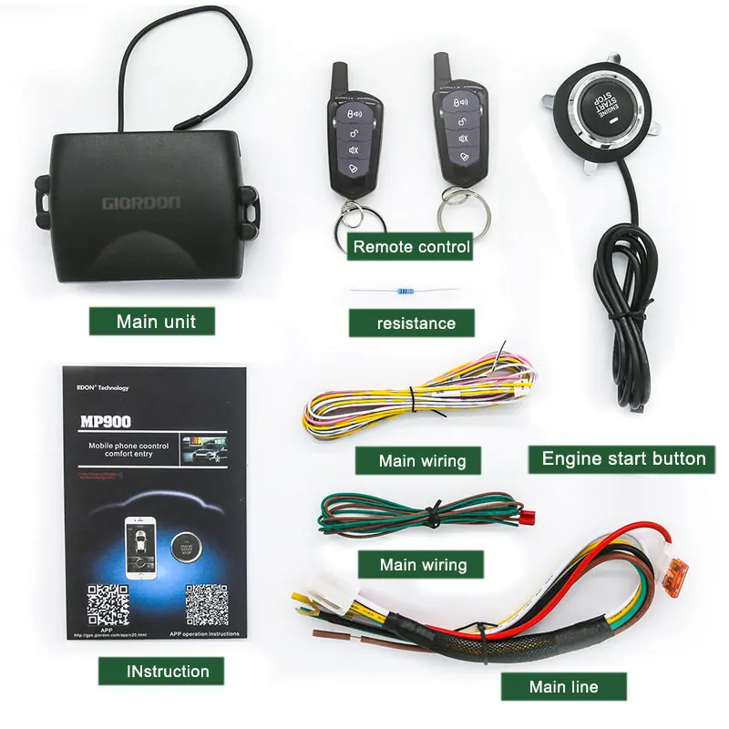 

New product Car Alarm Keyless Entry System Remote Start with Central Locking Kit Start Starline a93 Stop Button Alarme Auto