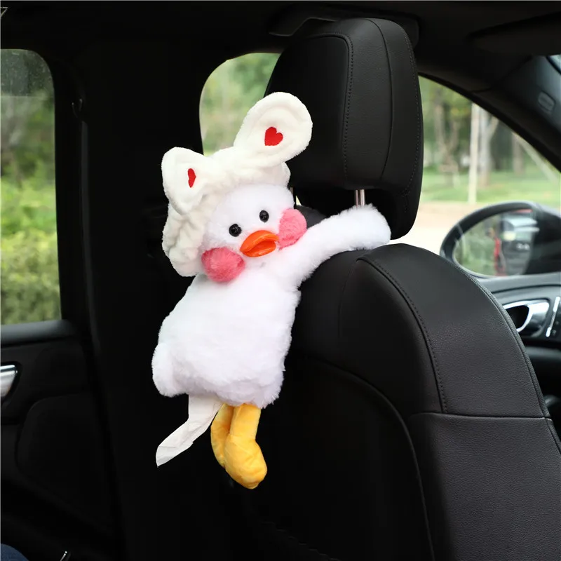 Cartoon Car Tissue Box Cute Duck Chair Back Hanging Pumping Multifunctional Plush Soft Suitable for Children | Автомобили и