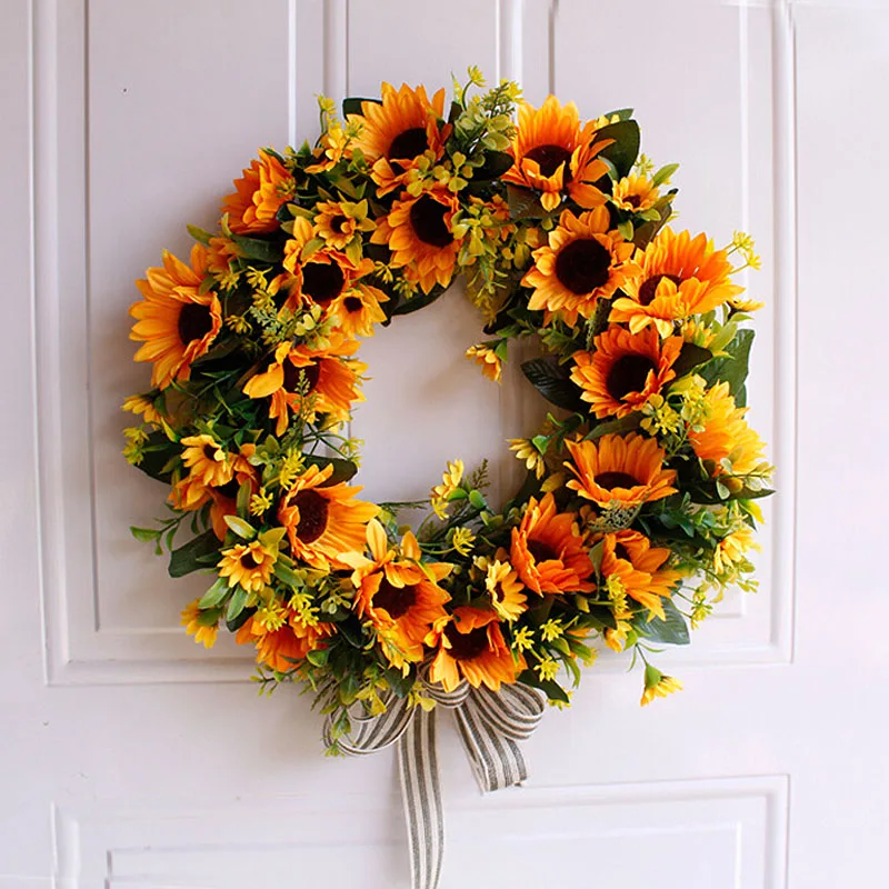 

Sunflower Ring Medium 40cm Simulated Silk Flower Door Wall Decoration