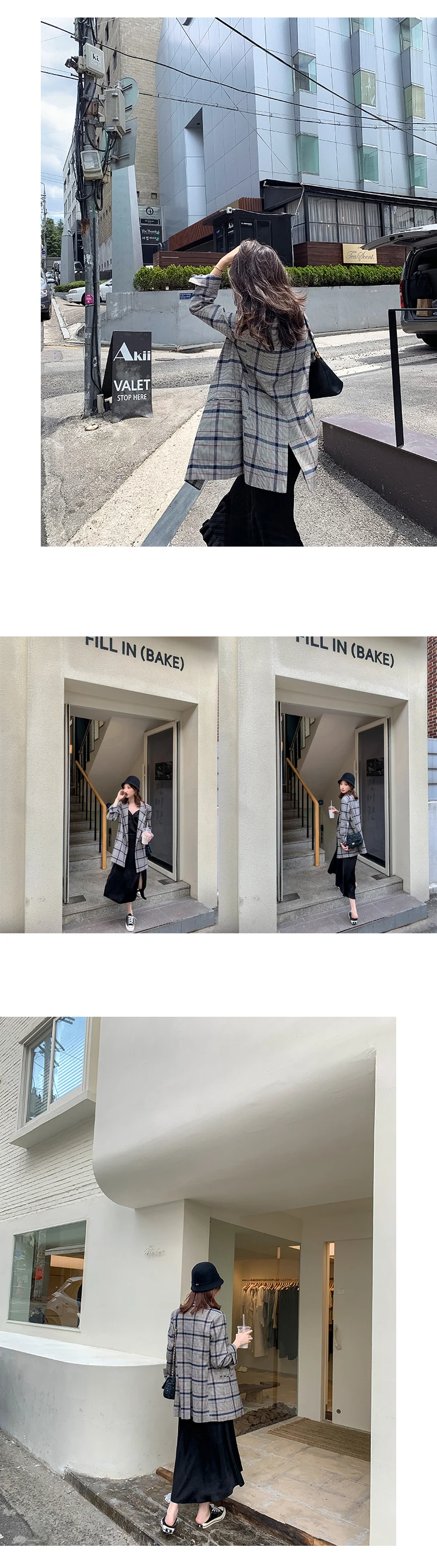 Women Winter Autumn Plaid Suit Jacket Female Coat Fashion Clothing Slim Blazer