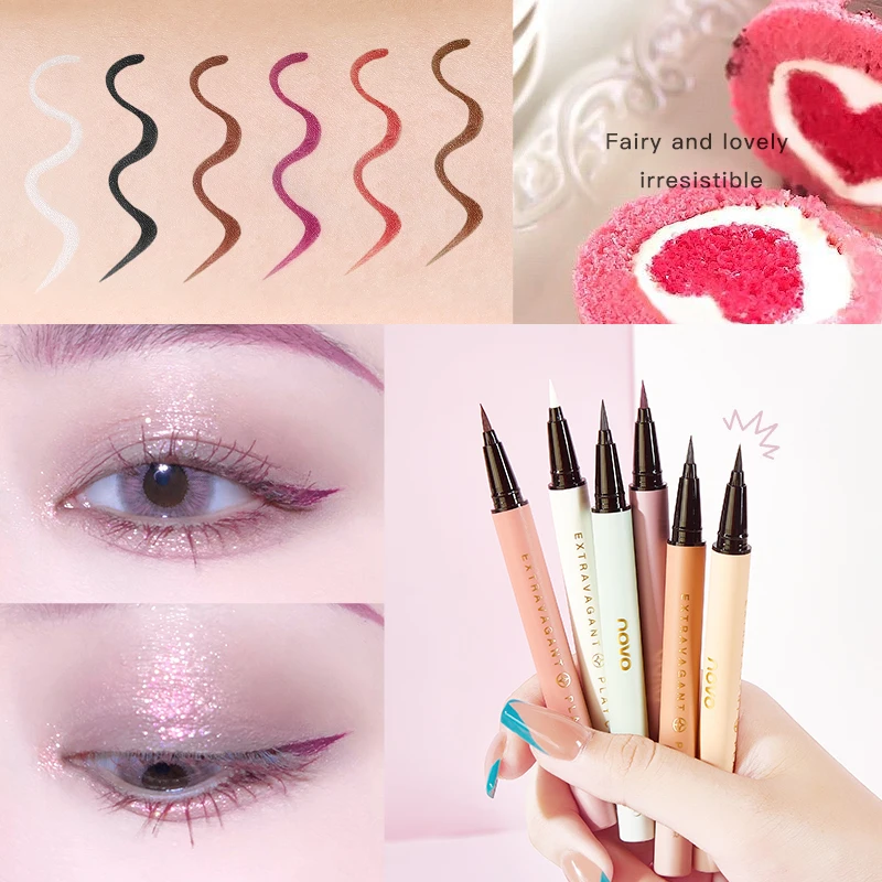 

NOVO Black Liquid Eyeliner Eye Make Up Super Waterproof Long Lasting Eye Liner Easy To Wear Eyes Makeup Cosmetics Tools