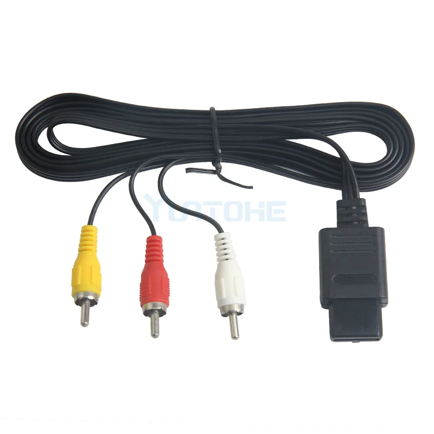500 lot Factory 1 8 M 6FT AV TV RCA видео шнур кабель для Game Cube/для SNES GameCube/для N64 64 игровой по