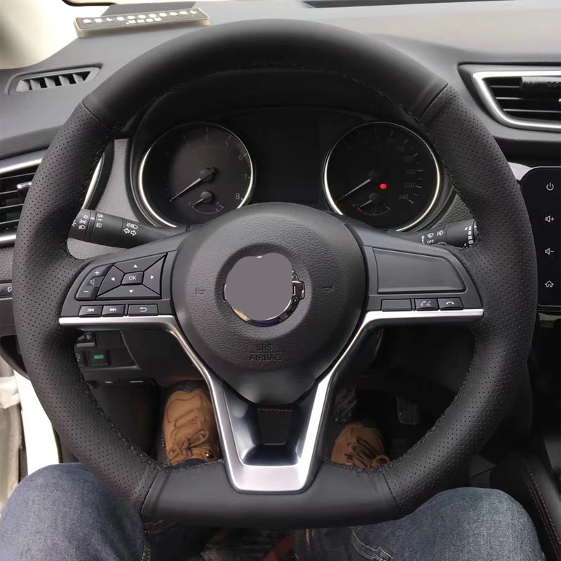 Верхний слой из воловьей кожи ручная работа чехол для руля защита Nissan Kicks X-TRAIL March