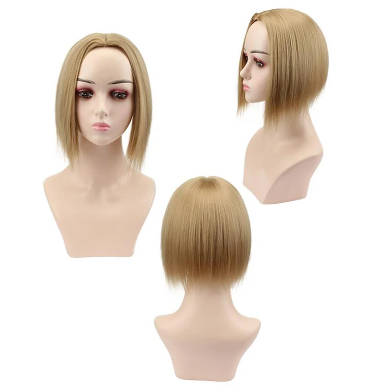 Прямые волосы на заколках синтетические короткие для наращивания средняя часть