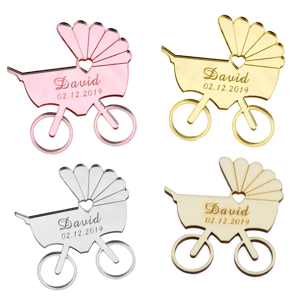 50 шт. персонализированное гравированное зеркало дерево карточка для детской