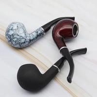 retro smoking pipe durable resin tobacco pipe filter cigarette holder bent round father gift smoking pipe smoke accessory