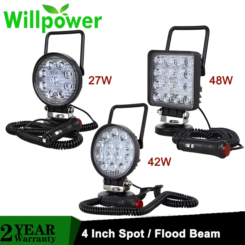 Автомобильный портативный светодиодный рабочий светильник 3 м Plug &amp Play 4 дюйма 27