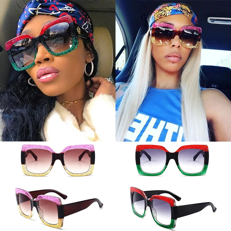 

Роскошные Дизайнерские винтажные женские солнцезащитные очки NoEnName_Null квадратные большие очки в трех цветах Декоративные Солнцезащитные о...