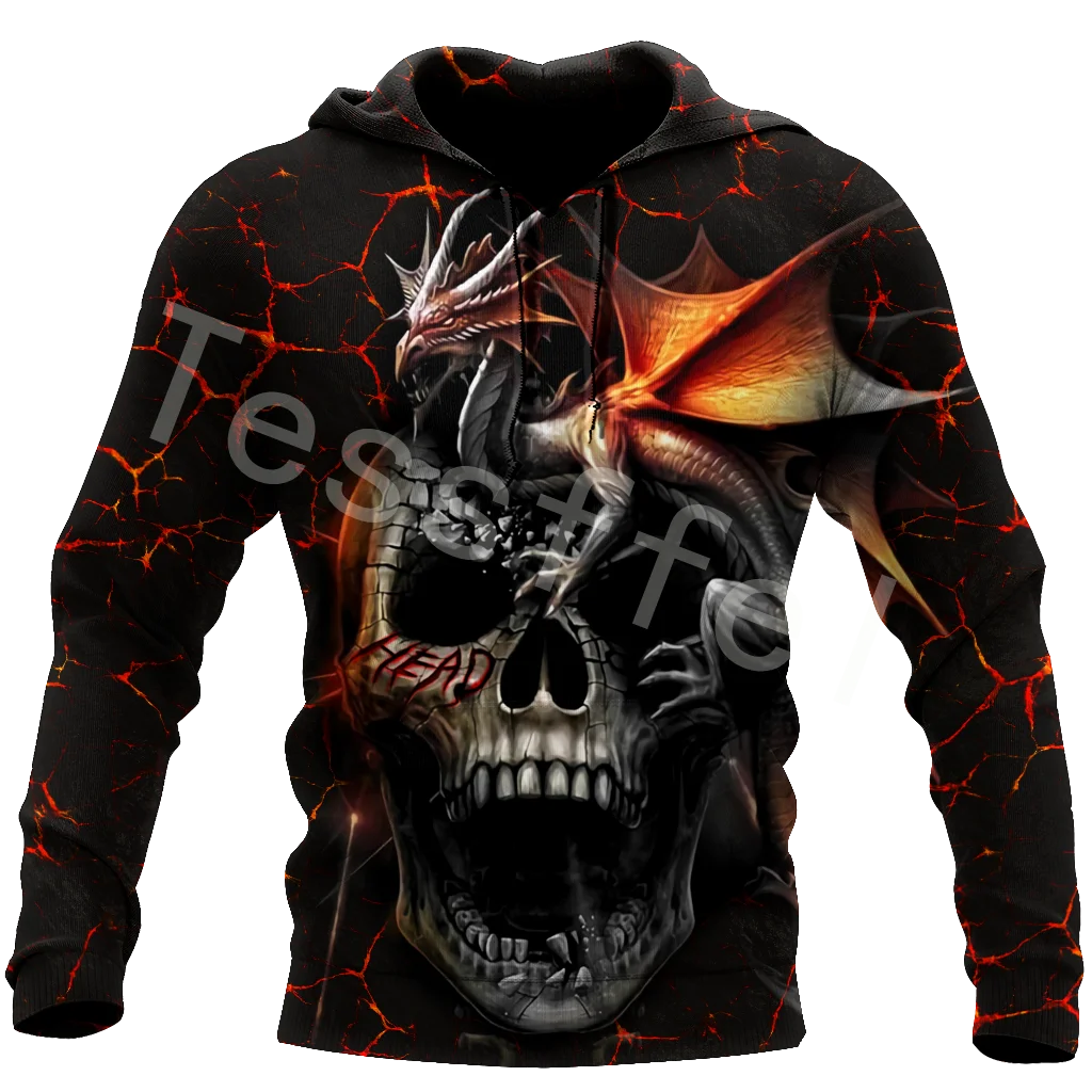 Камуфляжные толстовки tessвам с 3D-принтом сумасшедшего черепа капюшоном на молнии