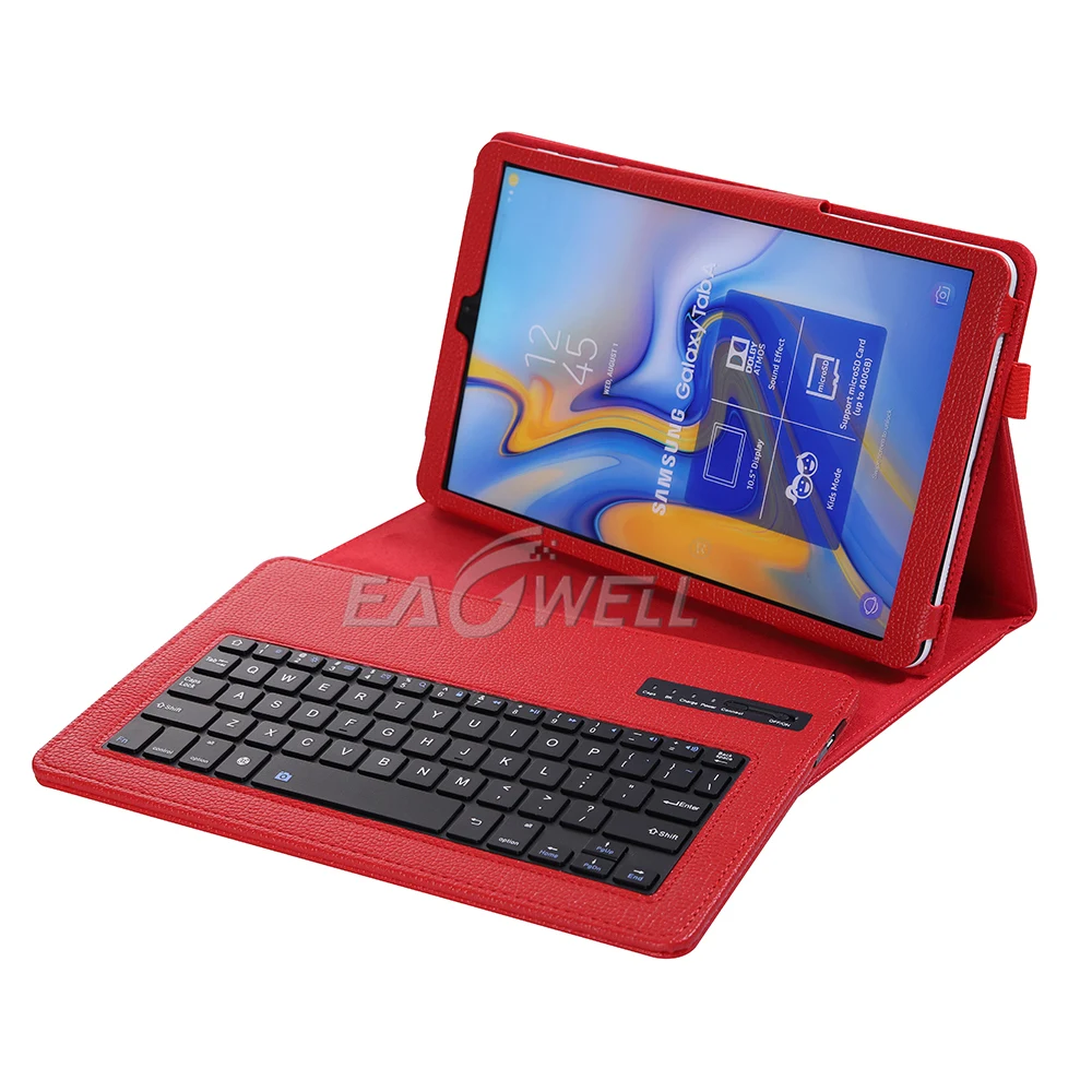 Чехол с беспроводной клавиатурой и Bluetooth для Samsung Galaxy Tab A A2 10 5 дюйма T590 T595 кожаный