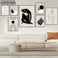 abstract canvas painting woman nude wall poster line drawing print coral posters vintage wall pictures living room decoration