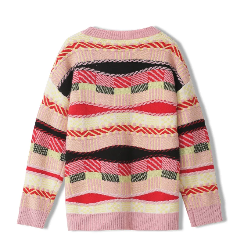 

2020 Winter Women Sweater Korean Style O-Neck Knitted Warm Color Pullover Long Sleeve Thick Warm Loose Femmes Top Female Jumper