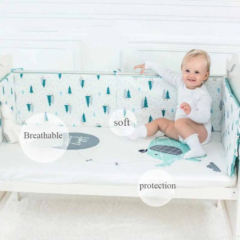 Бамперы для детской кровати хлопковая детская защита кроватки бамперы с