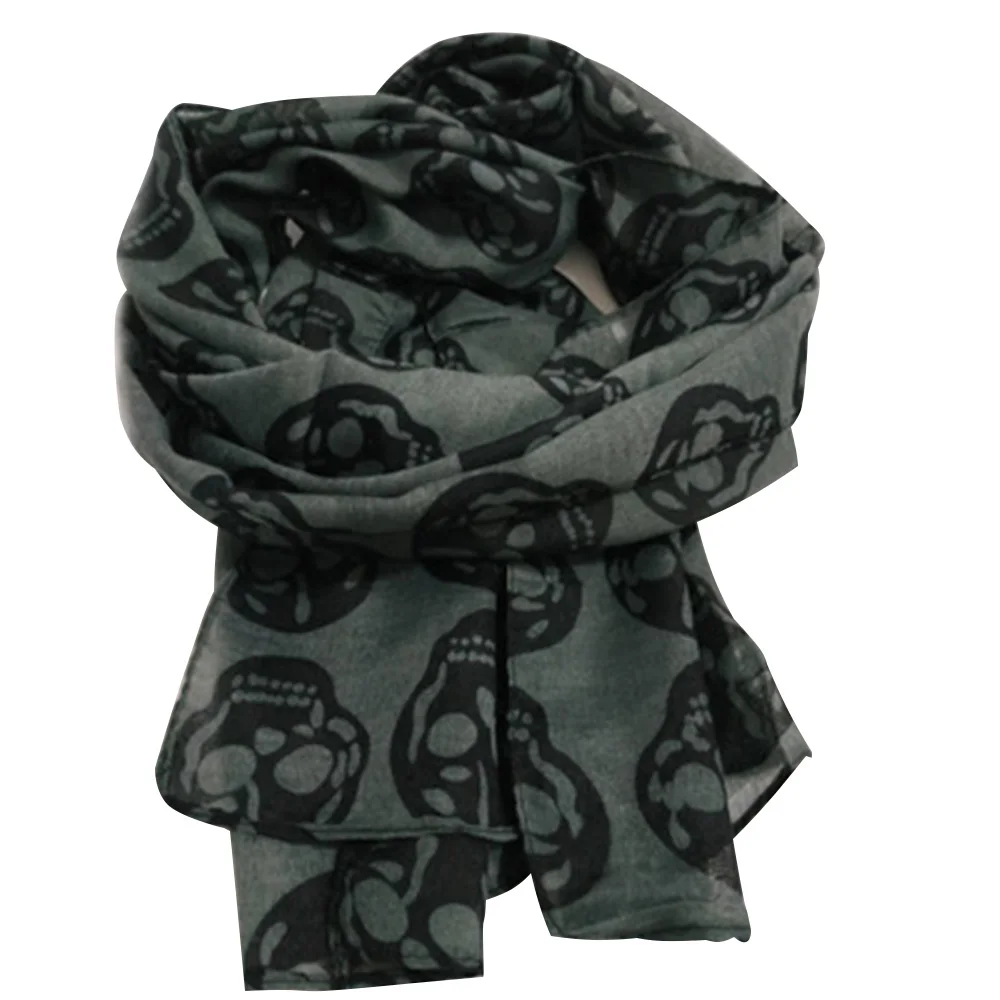 Осенний женский череп шарф с принтом для женщин из хлопка и льна Летняя Пляжная