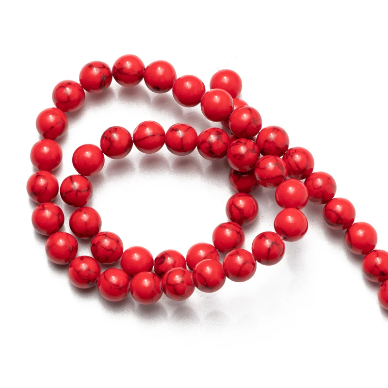 Оптовая продажа натуральный камень красный бирюзовый круглые бусины россыпью 4 6