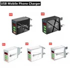 Зарядное устройство USB с 3 USB-портами и цифровым дисплеем