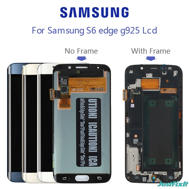 Для samsung Galaxy S6 Edge G925F ЖК-дисплей кодирующий преобразователь сенсорного экрана в сборе Супер Amoled горящий экран shdaow