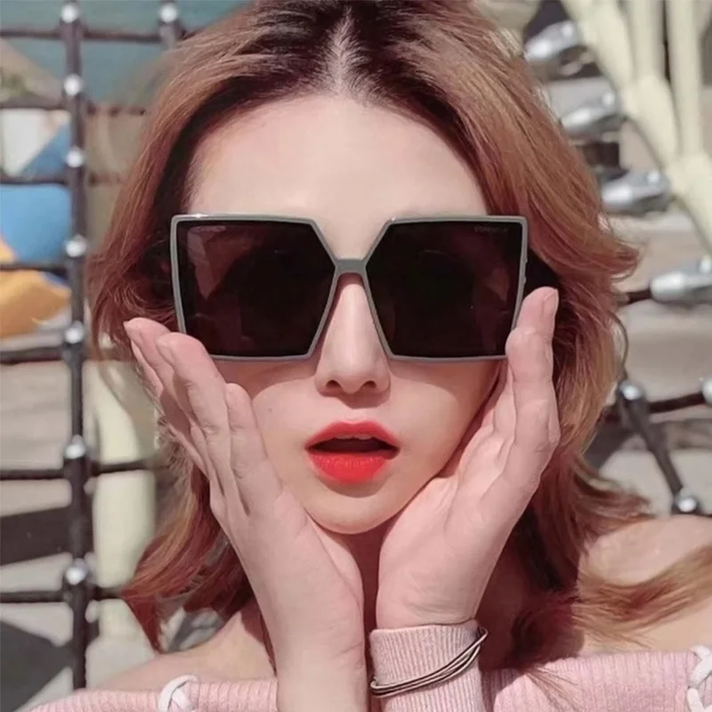 

Oversized Women'S Square Sunglasses Trends 2021 Fashion Luxury Man Eyeglasses Cyberpunk Rectangle Sunglasses Cozmo Uv400