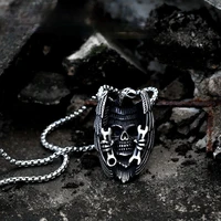 domineering eagle skull wrench pendant trend personality men women stainless steel necklace hip hop motorcycle party jewelry