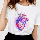 Harajuku летняя белая футболка женская футболка с анатомическим рисунком модная уличная футболка с коротким рукавом женские футболки