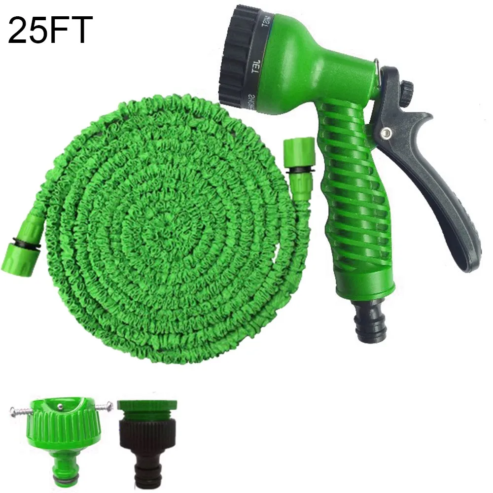 

25FT to 150FT Flexible Stretch Telescopic Hose Garden Sprinkler Set High Pressure Car Washing water Spray torch