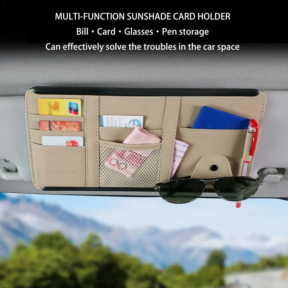 Автомобильный солнцезащитный козырек чехол из искусственной кожи универсальный