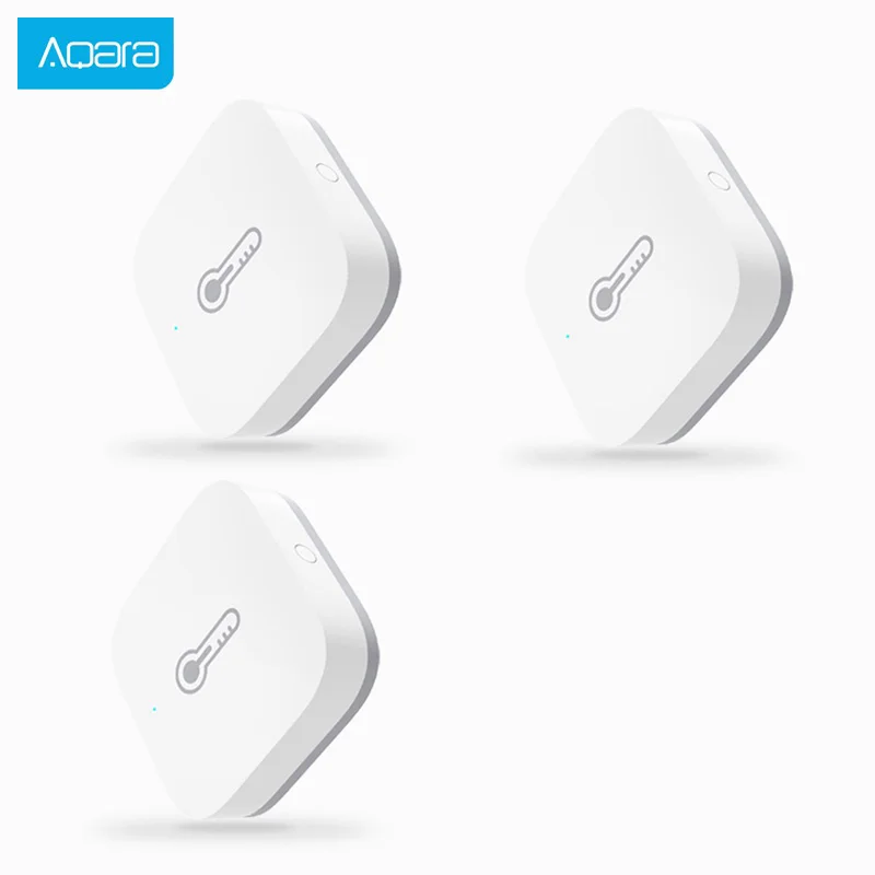 3PCS White Умный датчик температуры и влажности воздуха Xiaomi Aqara с помощью приложения Mihome Zigbee - Цвет: 3PCS White
