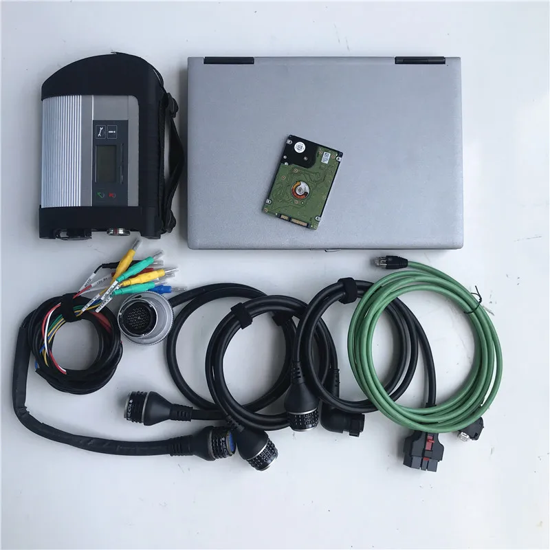 Новинка, Mb Star C4, SD, подключение, компактный, 4, диагностический инструмент с аксессуарами, кабели+ D630, программное обеспечение для ноутбука, HDD, готов к использованию