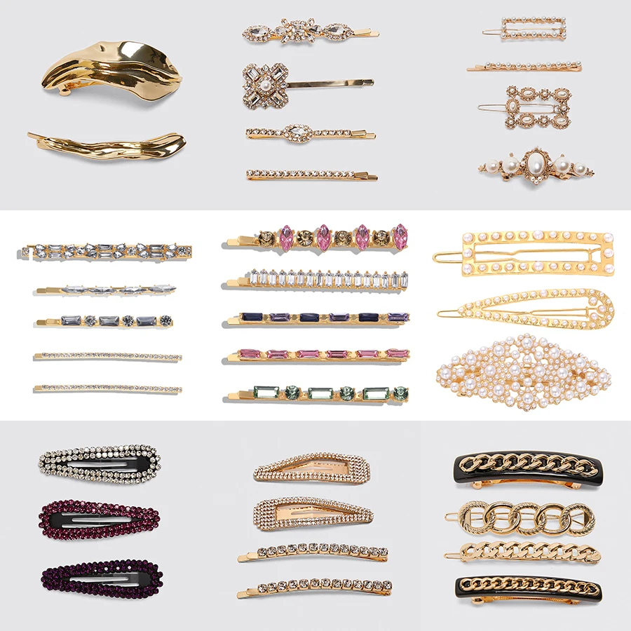 Женские заколки с цветком ZA украшенные кристаллами Украшенные бусинами бантиком