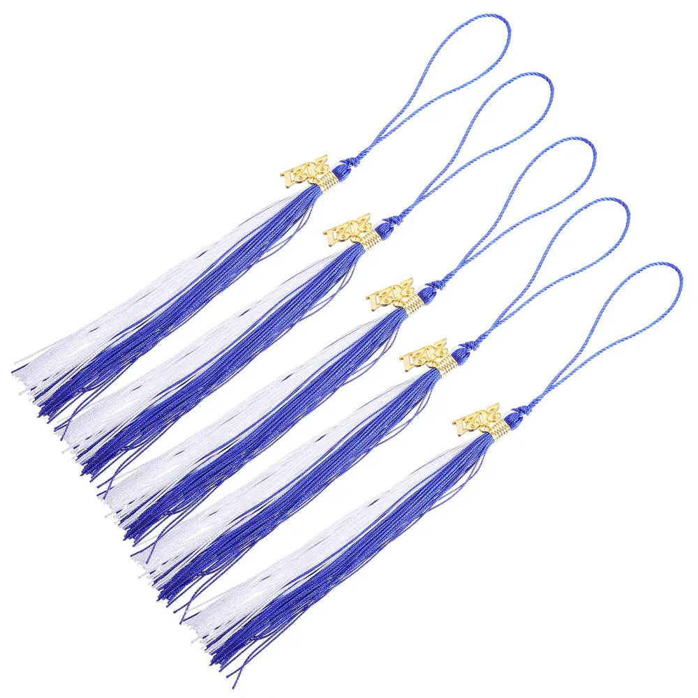 

6pcs Creative 2021 Bachelor Hat Tassel Pendants Graduation Cap Supplies