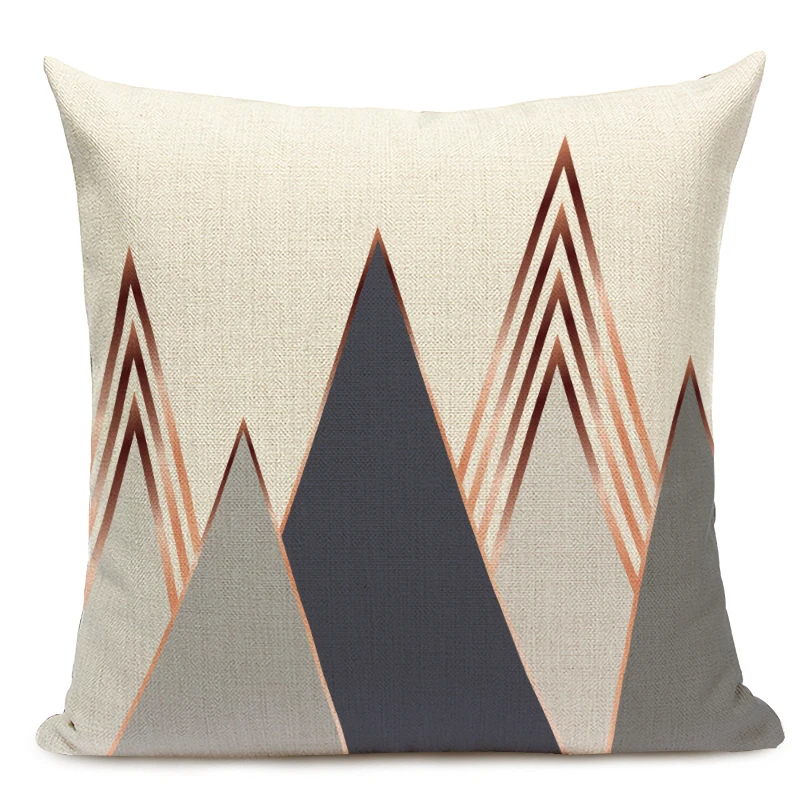 Nordic геометрический Подушка Чехол Обложка розовый Золотой геометрической формы