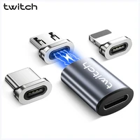 Магнитный адаптер Twitch Type C для iPhone, Samsung, Huawei, xiaomi, Type, C, женский, Micro Male, USB конвертер, магнитный разъем для USB-C