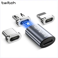 twitch type c magnetic adapter for iphone samsung huawei xiaomi type c female to micro male usb converter magnet usb c connector