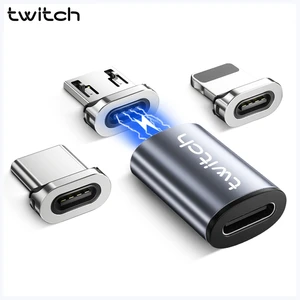 Магнитный адаптер Twitch Type C для iPhone, Samsung, Huawei, xiaomi, Type C, мама, Micro USB, конвертер, магнитный USB-C, разъем