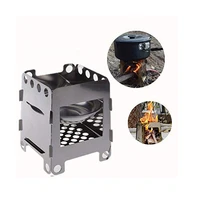portable outdoor folding stainless steel wood stove lightweight camping stove picnic bbq camping hiking alcohol wood stove