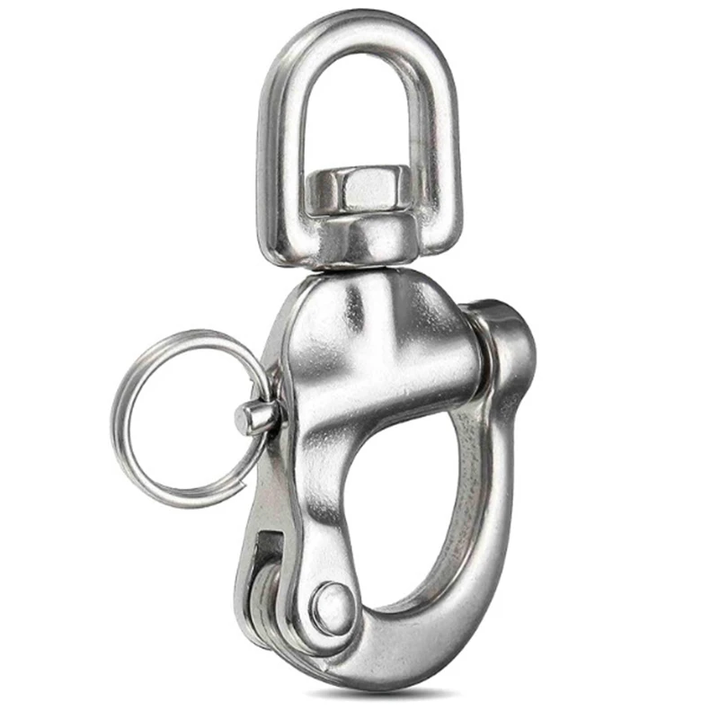 

DWZ Stainless Steel Rotary Spring Hook Quick Release Boat Chain Eye Shackle Swivel Bracket Snap Hook Hardware Tool hooks