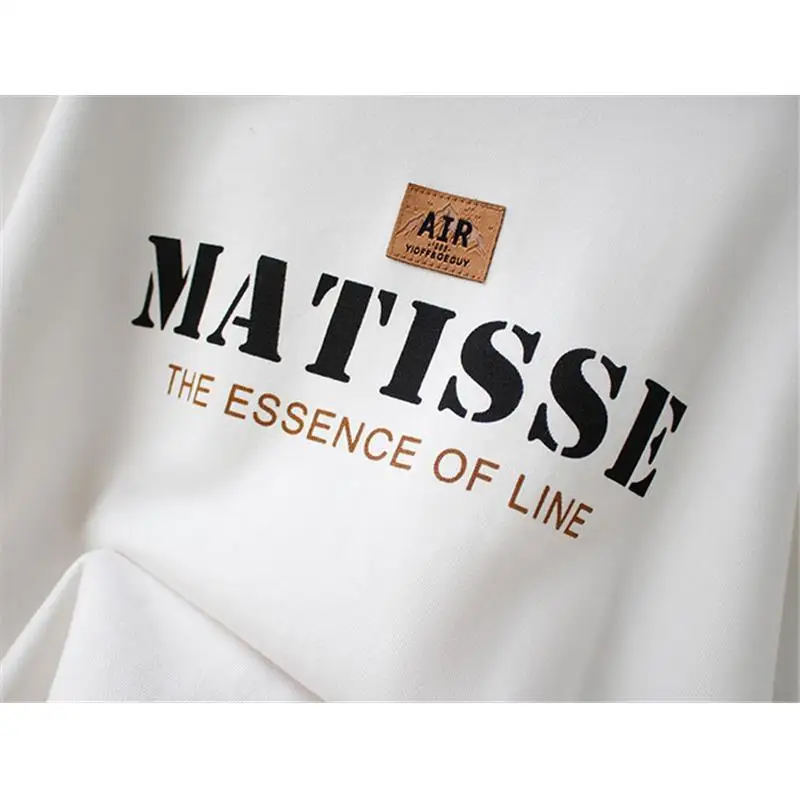 

Spring Women Letters Print Sweatshirt Tops Fashion Female Back Split Long Sleeve Pullovers Top Streetwear Women F546