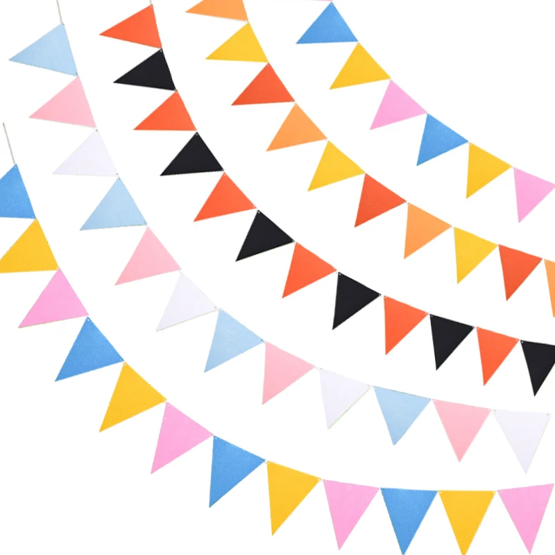 

1Set 12 Flags colorful Felt Banner DIY Hanging Decor Bunting Pennant Event Festival Party Decoration Halloween Christmas Garland