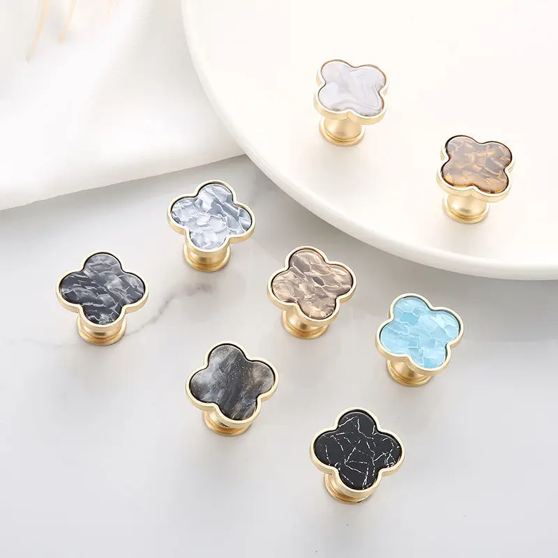 four leaf clover furniture handles single hole cabinet knobs bathroom kitchen wall hanging hook furniture knob drawer pulls free global shipping