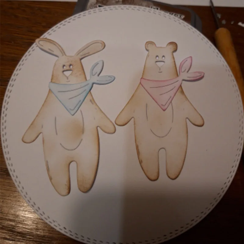 Медведь Тедди и плюшевый кролик металлические режущие штампы для рукоделия