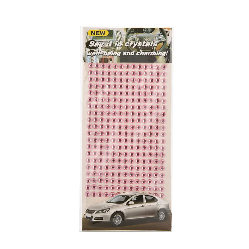 

260pcs 6mm Dot Say It In Crystals Rhinestones Pink Silver Styling Accessories Beauty Car DIY Decal Decor Stickers