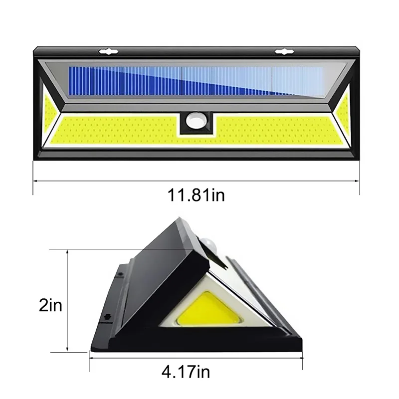 4 шт. 180 LED COB 3 режима Солнечный свет PIR датчик движения Открытый водонепроницаемый