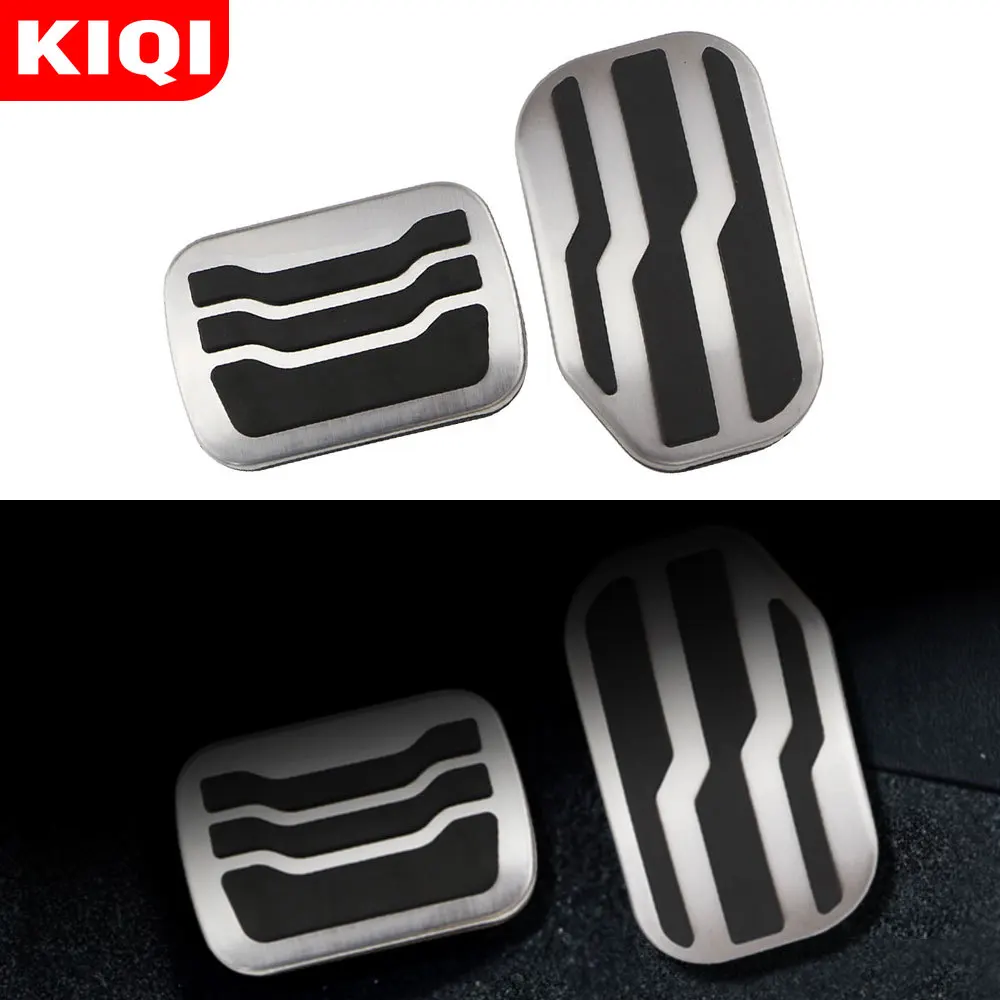 

KIQI Stainless Steel AT Non Slip Car Pedals Pad for Ford Raptor F150 2015 - 2020 Accelerator Brake Pedal Plate Cover