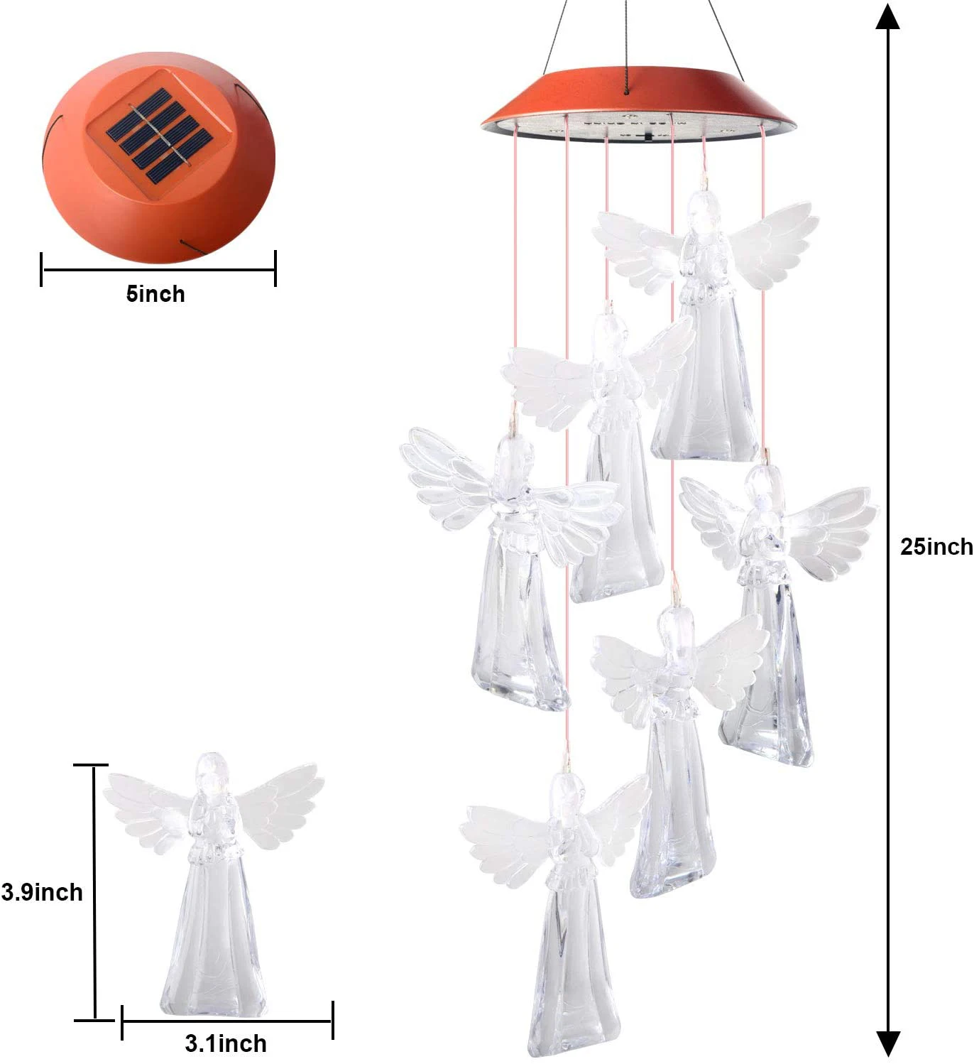 

Led Solar Wind Chime Crystal Ball Hummingbird Butterfly Night Light Color Changing Waterproof Hanging Light For Home Garden Yard