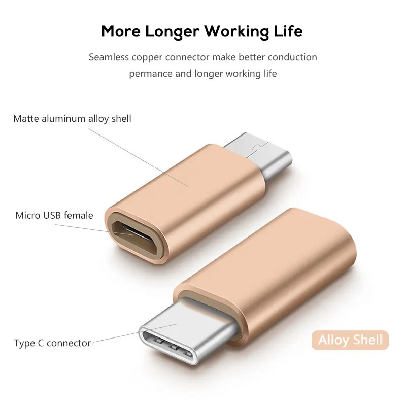 Переходник Suptec Type C папа на Micro USB мама для Macbook Samsung S9 S8 10 шт.|Кабели мобильных